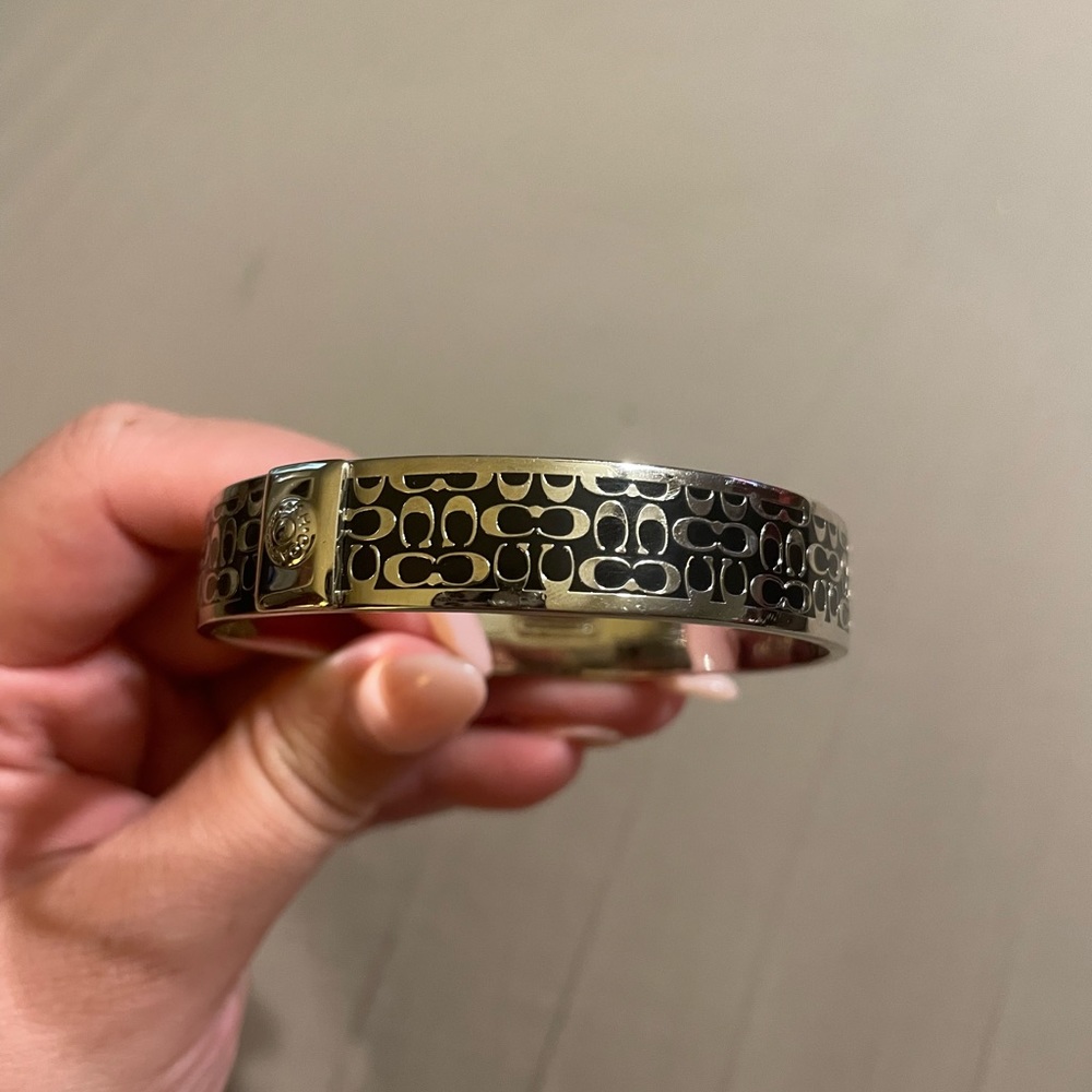 Coach Black and Silver Bangle